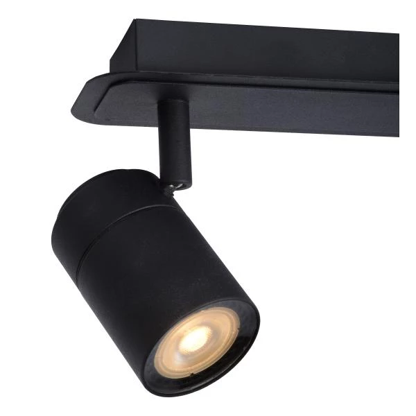 Lucide LENNERT - Ceiling spotlight Bathroom - LED Dim. - GU10 - 3x5W 3000K - IP44 - Black - detail 1